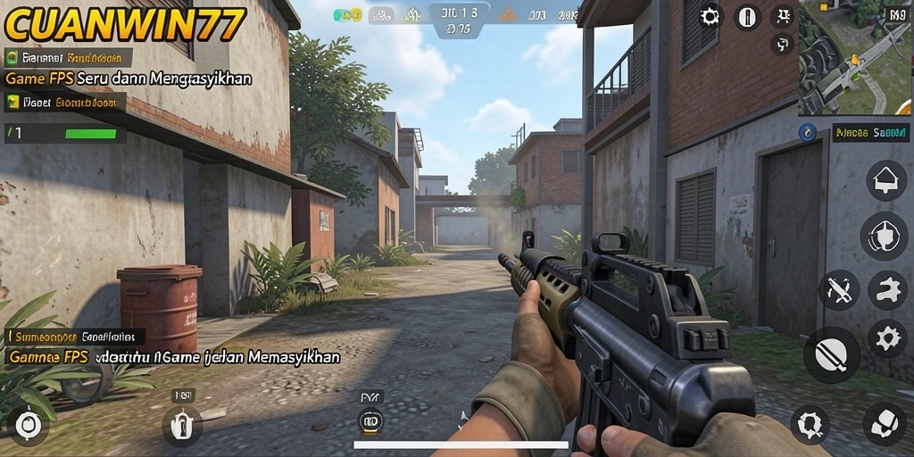 Screenshot menampilkan aksi seru dalam permainan CUANWIN77 di mode FPS.