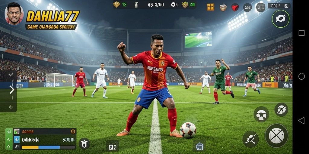 Tampilan gameplay seru dan mendebarkan DAHLIA77 dalam pertandingan olahraga.
