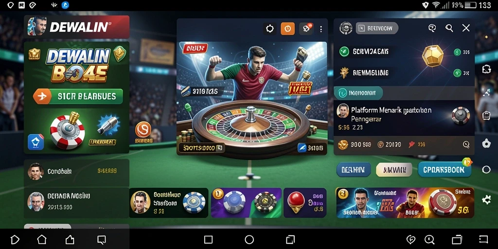 Tangkapan layar gameplay <strong>DEWALIN</strong> yang menunjukkan taruhan olahraga secara real-time.