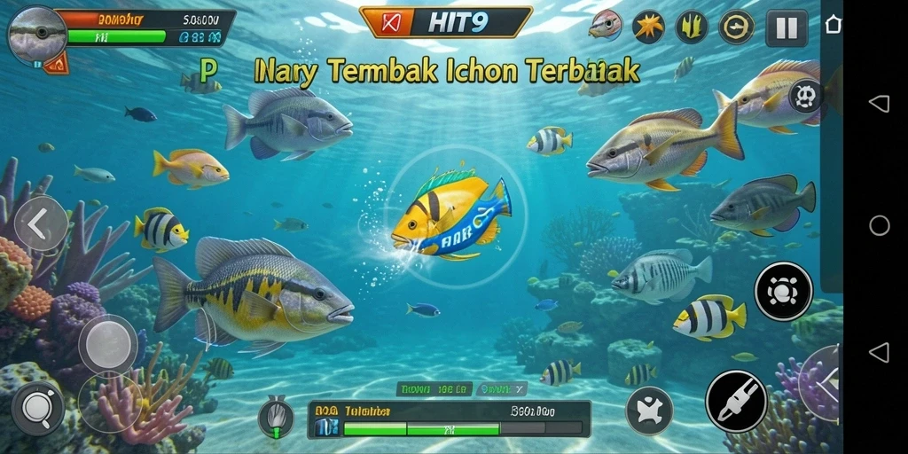 Tampilan gameplay seru dari HIT9 yang menawarkan tantangan Tembak Ikan.