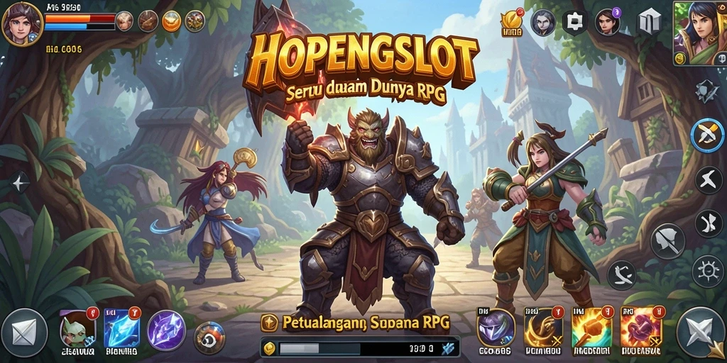Screenshot gameplay HOPENGSLOT yang menampilkan pertarungan seru dalam dunia RPG.