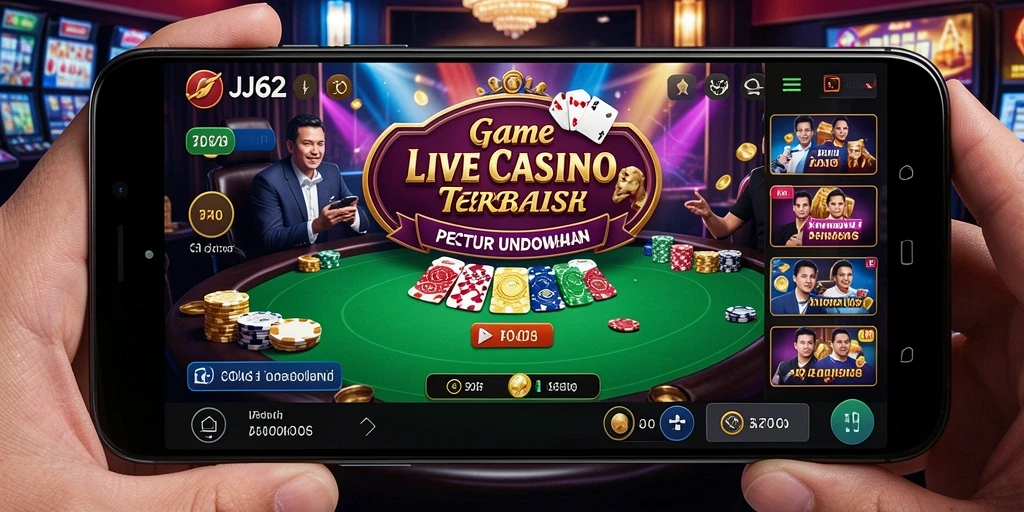 Screenshot gameplay Live Casino JJ62 dengan dealer langsung.