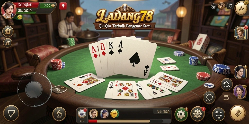 Tangkapan layar menunjukkan aksi seru dalam permainan QiuQiu.