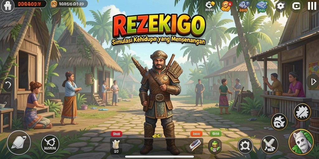 Tangkapan layar utama game REZEKIGO menampilkan aksi gameplay yang seru.