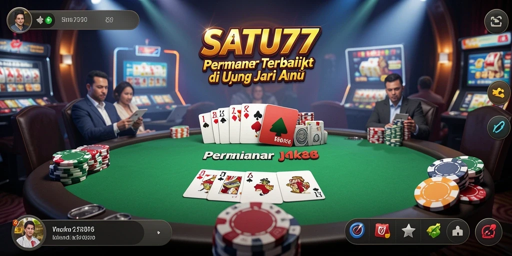Tampilan screenshot menunjukkan keseruan gameplay Poker di SATU77.