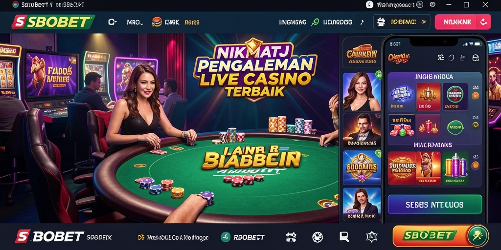 Screenshot gameplay SBOBET yang menunjukkan suasana Live Casino yang menarik.