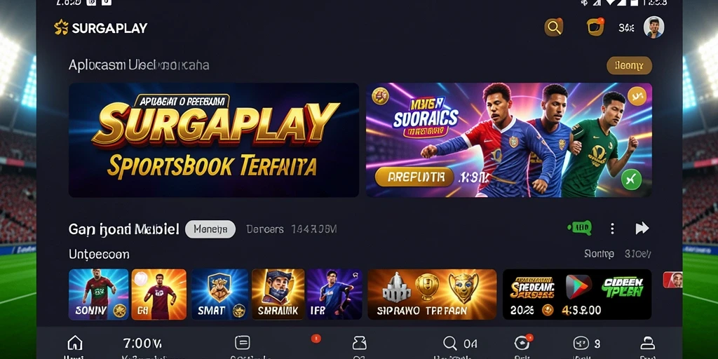 Screenshot gameplay SURGAPLAY yang menunjukkan taruhan olahraga.