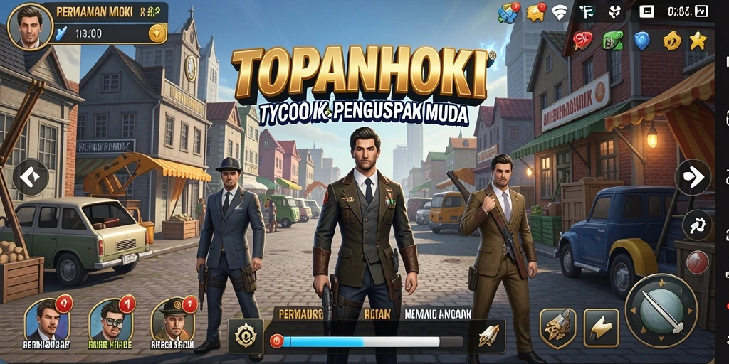 Tangkapan layar utama menunjukkan gameplay Tycoon yang seru dan menantang.