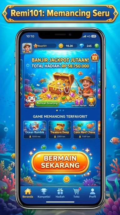 Tampilan utama aplikasi remi101 dengan berbagai pilihan APK.